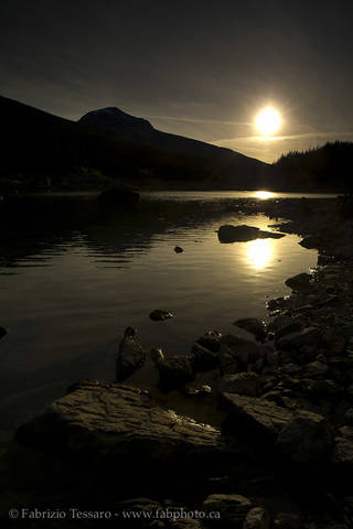 SUN SETTING on MEDICINE LAKE