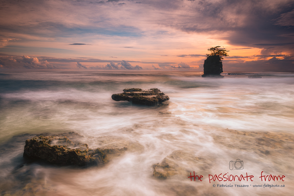 The sun rises on the Caribbean Coast at a secluded beach in Gondoca Manzanillo Wildife Refuge in Costa Rica.