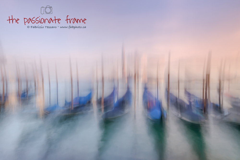 Nothing is more recognizable than the gondolas in Venice. Intentional camera movements created this water-color painting like...
